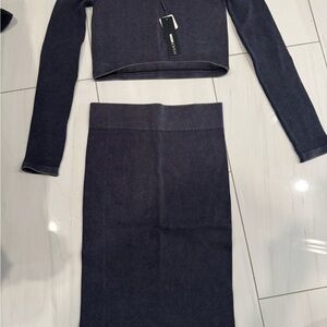 Fashion nova Reagan off the shoulder ribbed skirt set nwt